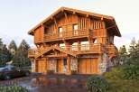 This stunning wooden chalet offers a perfect blend of rustic charm and modern luxury.