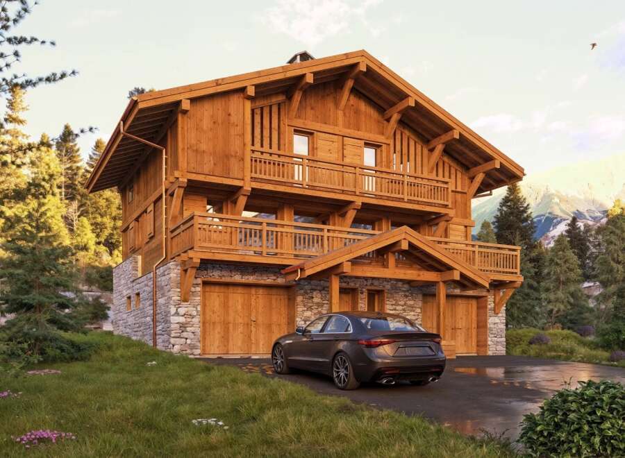 Experience the epitome of mountain living in this stunning wooden chalet.