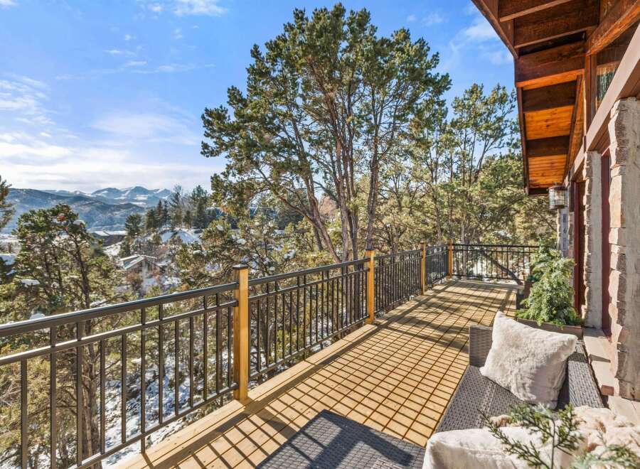 Enjoy breathtaking mountain views from this stunning deck.