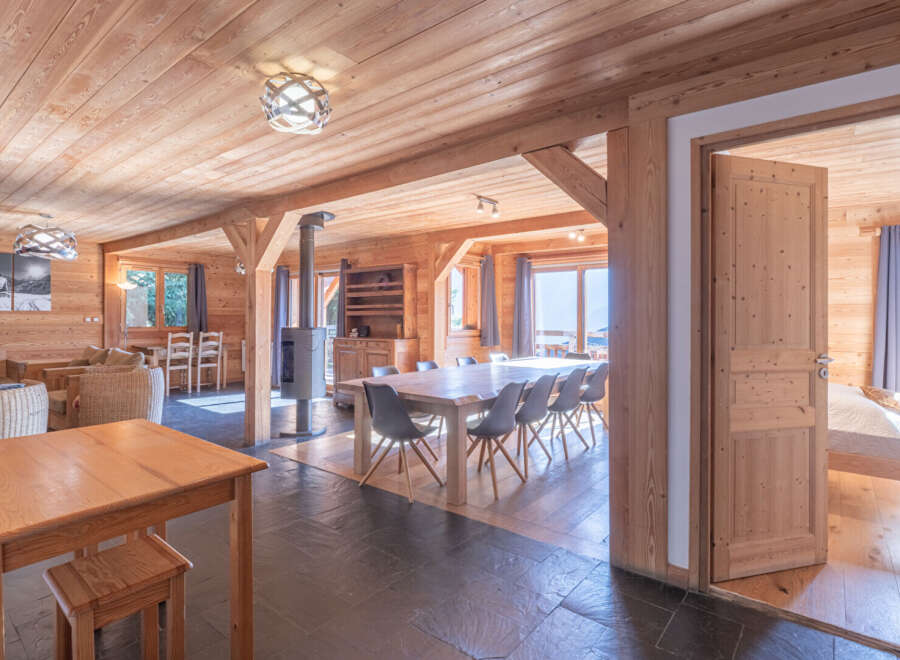 Experience the warmth of this stunning wooden chalet, perfect for a cozy retreat.