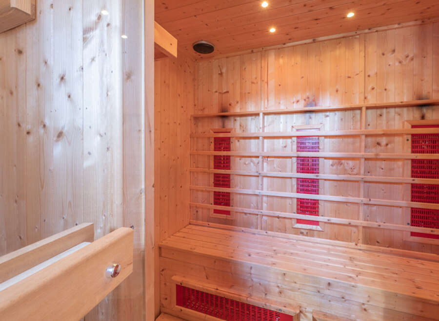Step into relaxation with this stunning sauna.