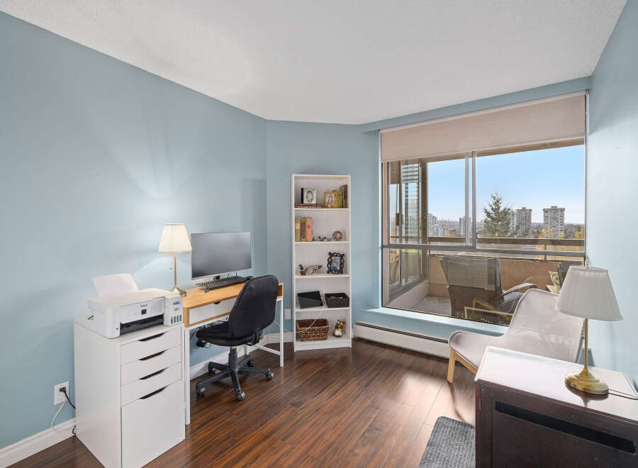 This bright and airy home office space offers a perfect blend of comfort and functionality.