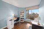 This bright and airy home office space offers a perfect blend of comfort and functionality.