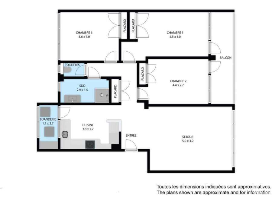 Discover this charming apartment featuring three bedrooms, perfect for families or those seeking extra space.