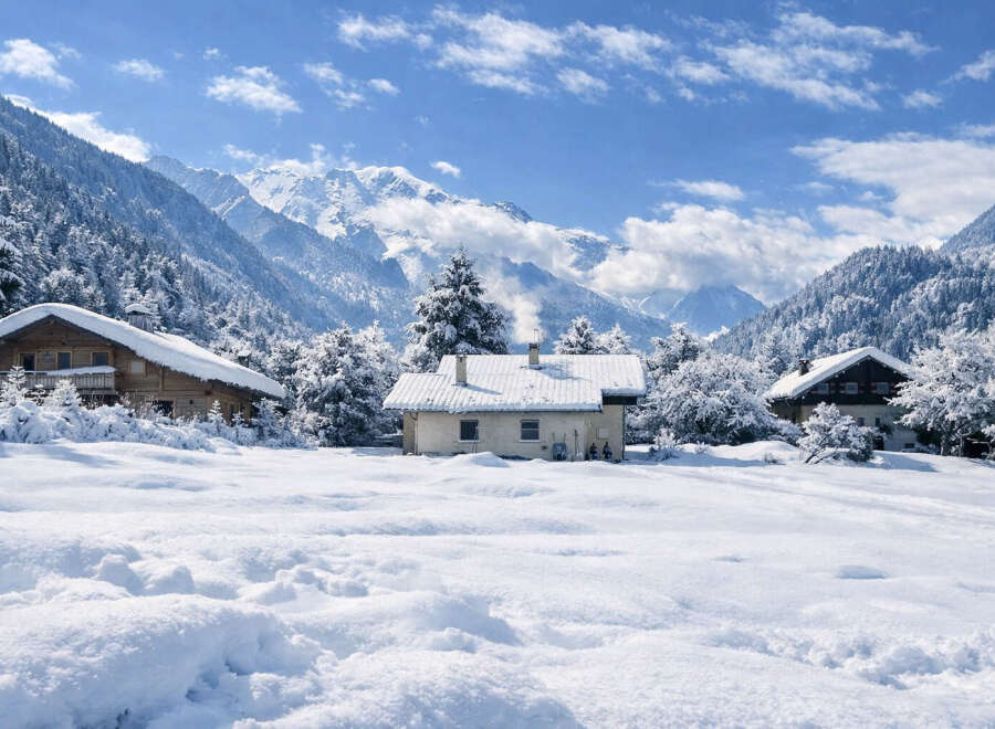 Escape to a winter wonderland in this charming mountain property.