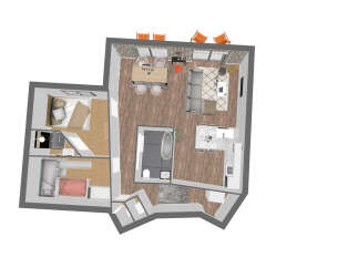 Discover modern living in this stylish apartment! Featuring a well-designed layout, this property offers a comfortable living space, a fully equipped kitchen, and a cozy bedroom.