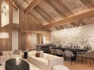 Experience luxury living in this stunning property, featuring a beautifully designed interior with a focus on natural materials.