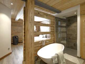 Experience luxury living in this stunning property featuring a unique bathroom design.