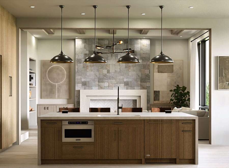 This stunning kitchen boasts a modern design with high-end finishes.