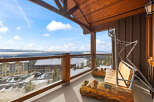 Enjoy breathtaking mountain views from this stunning balcony.