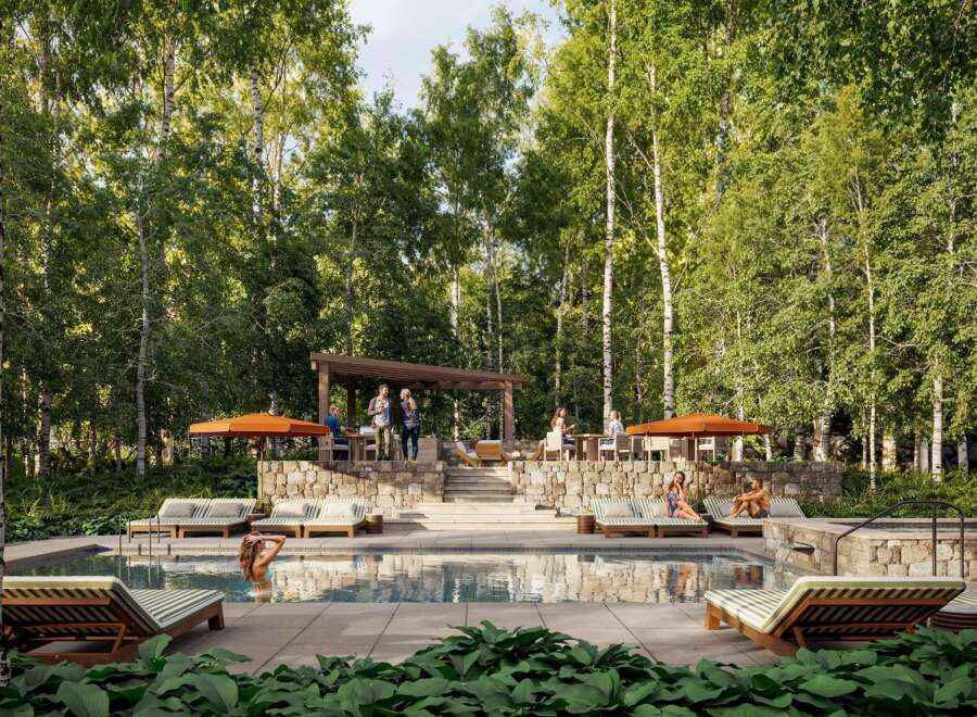 Experience luxury living at its finest with this stunning property featuring a private pool and a serene outdoor lounge area.