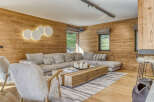 Experience the epitome of rustic elegance in this stunning living space.