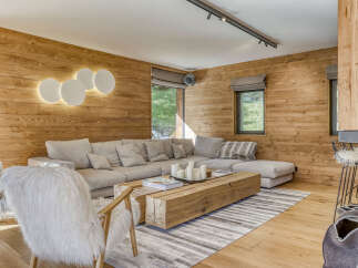 Experience the epitome of rustic elegance in this stunning living space.