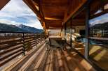 Enjoy breathtaking mountain views from this stunning balcony.
