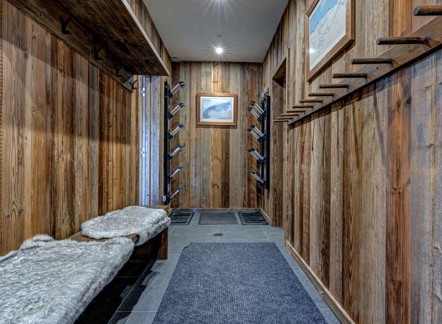 Step into a world of rustic elegance with this stunning entryway.