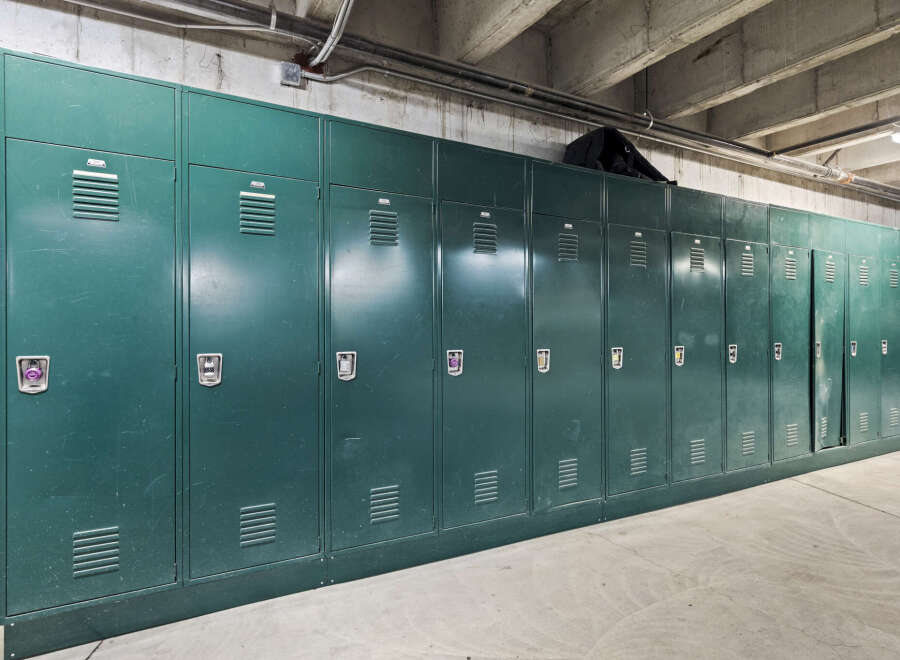 Discover the convenience of secure storage with these spacious lockers, perfect for students or residents.