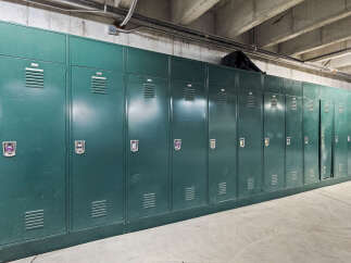 Discover the convenience of secure storage with these spacious lockers, perfect for students or residents.