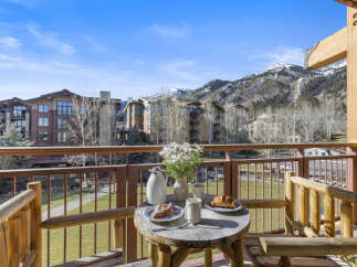 Enjoy breathtaking mountain views from this stunning balcony.