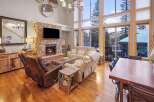 Experience luxury living in this stunning property featuring a cozy fireplace, perfect for chilly evenings.