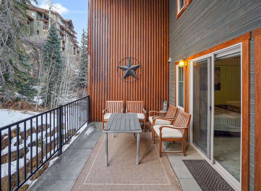 Enjoy breathtaking mountain views from this stunning outdoor patio.