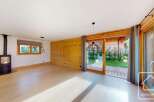 Discover the epitome of modern living in this stunning property, featuring a spacious interior with a cozy fireplace.