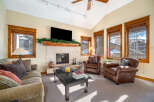 This cozy living room features a fireplace, perfect for those chilly evenings.