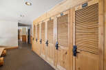 Discover the charm of this property, featuring elegant wooden lockers perfect for storing belongings.