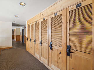 Discover the charm of this property, featuring elegant wooden lockers perfect for storing belongings.