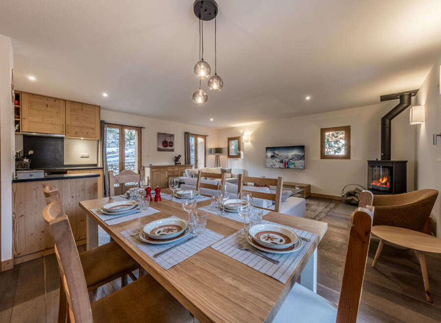 Experience the charm of this stunning property, featuring a beautifully designed dining area perfect for gatherings.