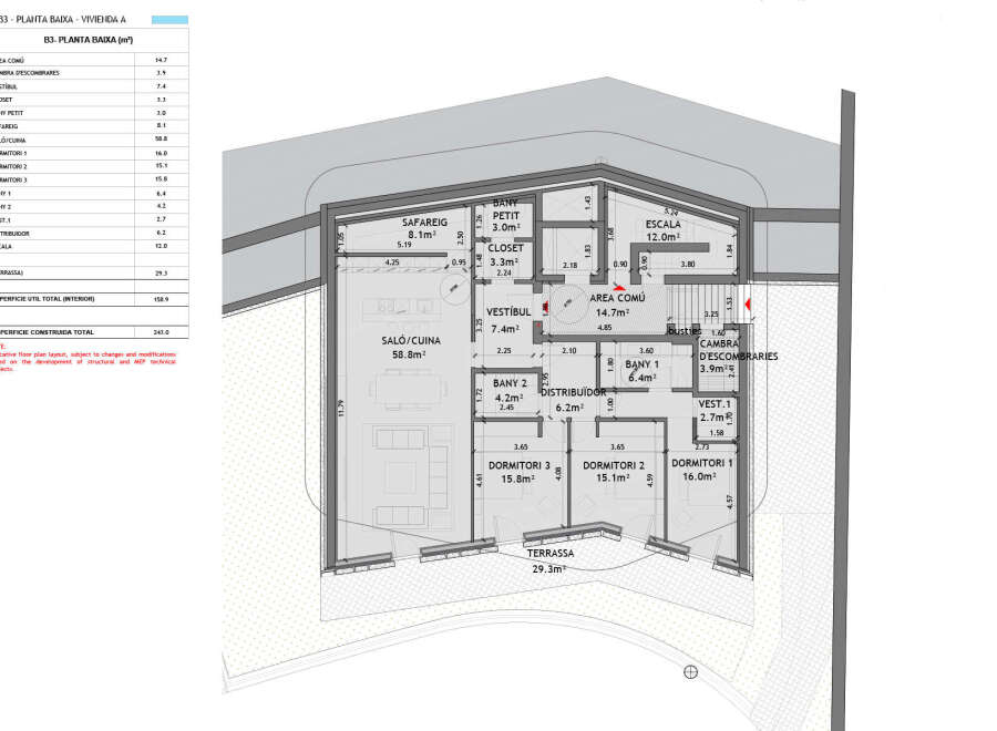 Discover a stunning property with a well-designed floor plan, featuring a spacious area comú of 14.