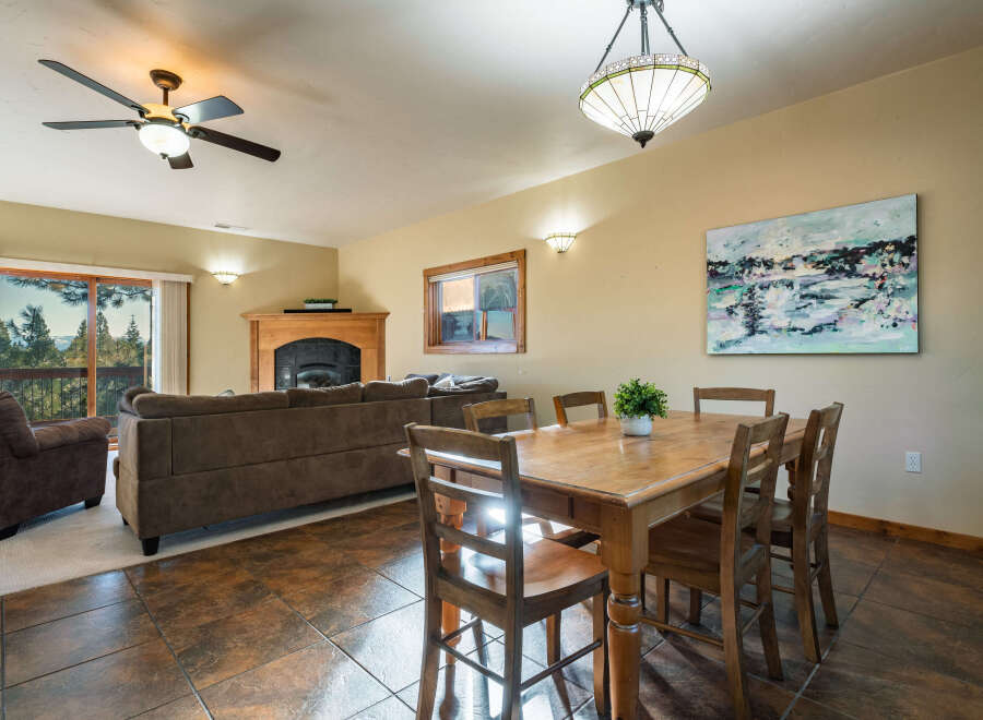 This inviting living space features a cozy fireplace, perfect for chilly evenings.