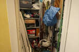 This storage space offers ample room for organizing belongings, perfect for keeping your home tidy.