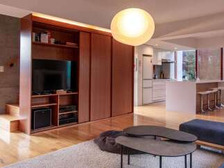 Step into modern elegance with this stunning living space.