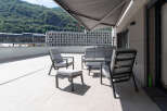 Enjoy breathtaking views from this modern outdoor space, perfect for relaxation and entertaining.
