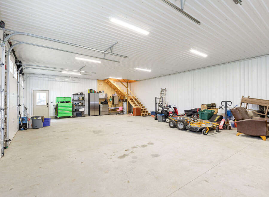 This spacious garage offers ample room for storage and projects.