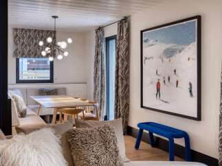 This stunning property boasts a modern interior design, perfect for those seeking a luxurious living experience.