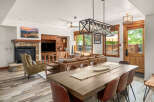 Experience luxury living in this stunning property featuring a cozy fireplace, perfect for chilly evenings.