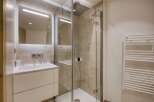 Step into a modern bathroom oasis.