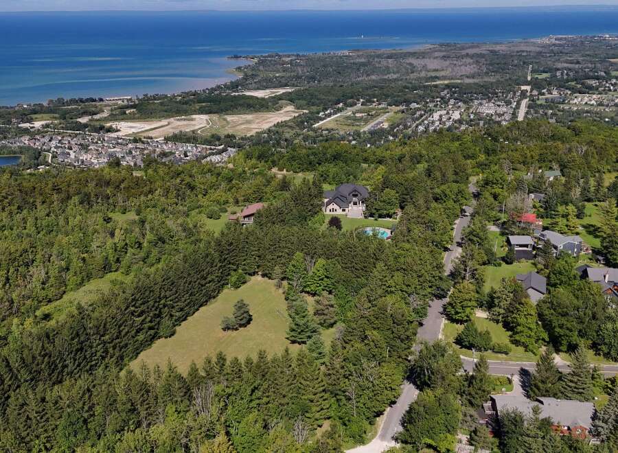 Experience luxury living in this stunning estate, nestled amidst lush greenery with breathtaking views of the distant ocean.