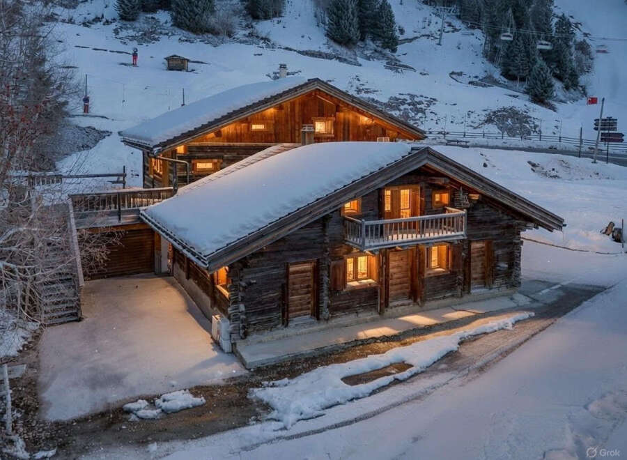 Experience the charm of this stunning chalet nestled in a winter wonderland.