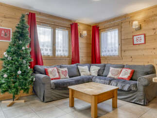 Cozy up in this charming living room, perfect for holiday gatherings.