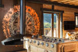 This stunning property boasts a unique blend of rustic charm and modern design.