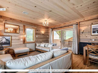 Step into a cozy and inviting living space with stunning wooden accents.