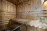 Step into relaxation with this stunning sauna.