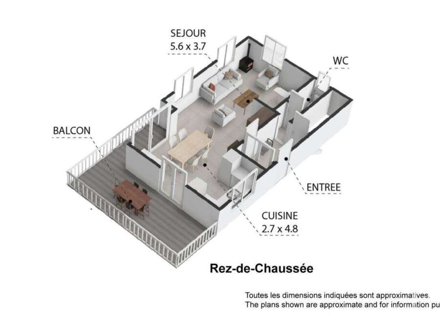 Discover the charm of this ground-floor apartment, featuring a spacious living area (Séjour) of 5.