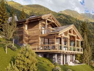 Experience the epitome of mountain living in this stunning wooden chalet.
