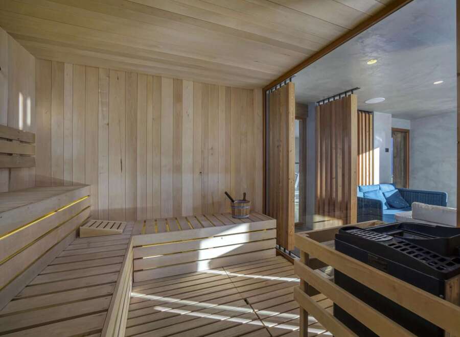 Step into luxury with this stunning sauna, a perfect addition to any home seeking relaxation and wellness.