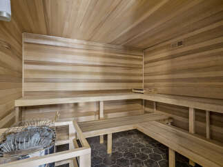 Step into your personal oasis with this luxurious sauna.