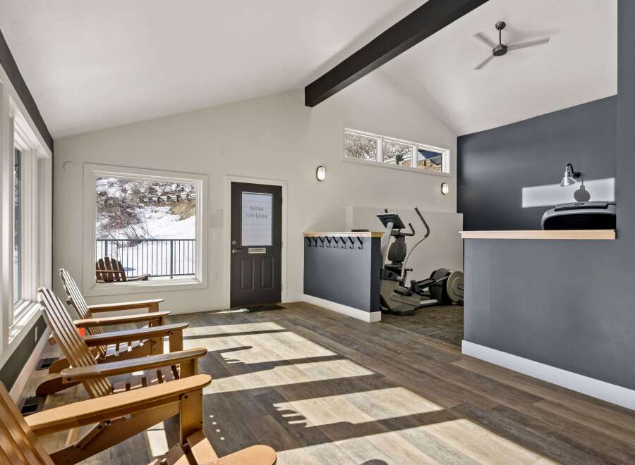 This inviting space features a bright and airy interior with a modern design.