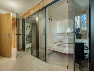 Step into luxury with this stunning sauna, a perfect addition to any home spa.